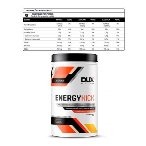 ENERGY KICK CAFFEINE POTE 1kg DUX NUTRITION Fox Suplementos