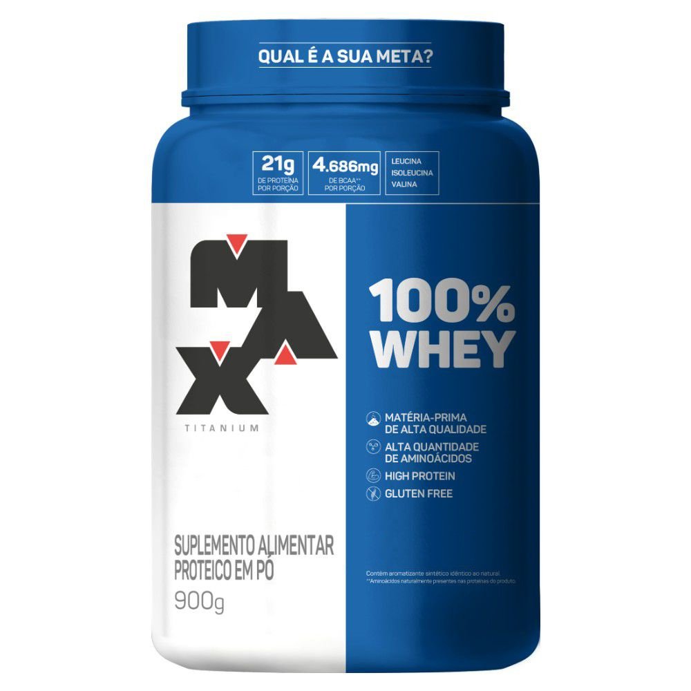 100 Whey Pote 900g Max Titanium Fox Suplementos