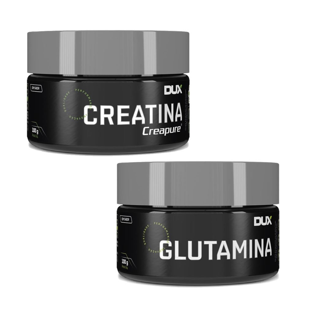 KIT CREATINA 100g + GLUTAMINA 100g DUX NUTRITION Fox Suplementos